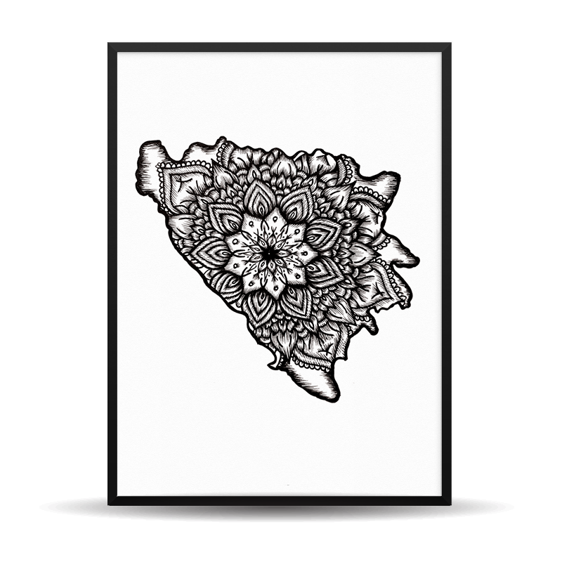 Bosna i Hercegovina - Floral II (Ručno Crtan)