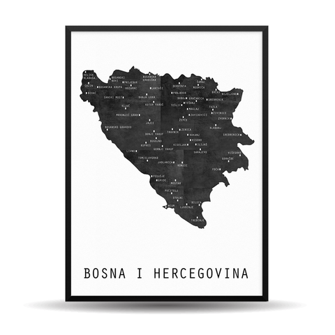 Minimalistic Map (BiH) - (Vaš Grad Na Karti)